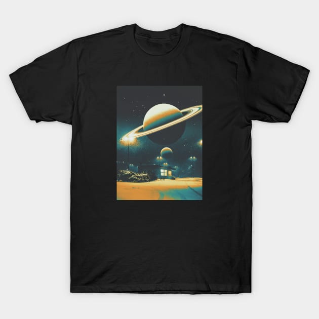 Rainy Nights - Retro Space T-Shirt by jessgaspar